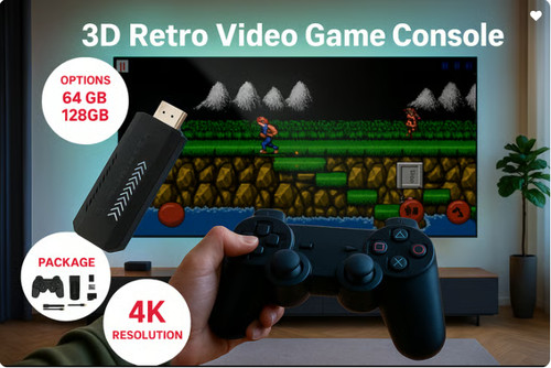 Retro video game console 4k - 3d,
